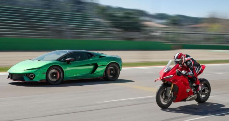 Lamborghini Temerario vs. Ducati Panigale V4 | Desafío hasta la última centésima
